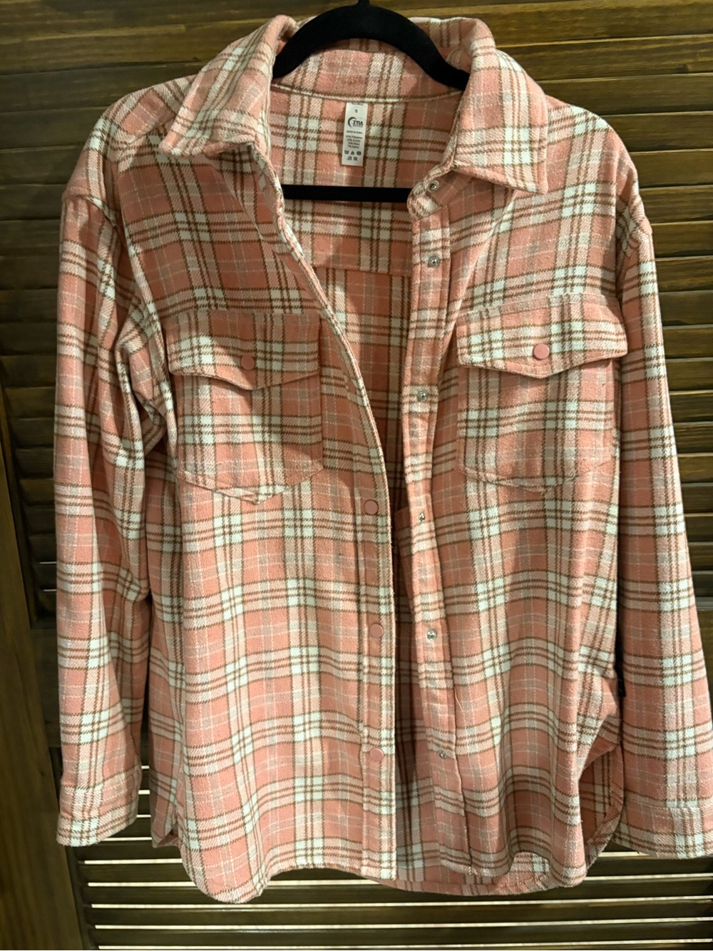 ZYIA Pink Plaid Shirt Jacket
